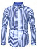 Toplot Shirt For Men || Mens Casual Shirts || Full Sleeve || Regular Fit || Striped (Strip-Shirt-5219-Sky Blue-S),Sky Blue,,B0DQPMLV9K