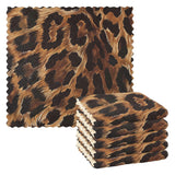 senya Kitchen Towels and Dishcloths Sets Fluffy Leopard Print Cleaning Rags Ultra Soft Absorbent Dish Towels,6 Pack, B01J21028
