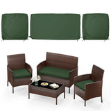 Pakunoda 3 Pack of Outdoor Seat Cushion Replacement Set Suitable for 4 Pieces of Wicker Rattan Furniture Terrace Guest Set Sofa 