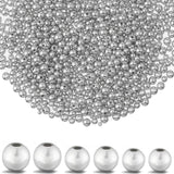 LAIDANLA 1500pcs Silver Spacer Beads for Jewelry Making 3 Sizes Smooth Round Silver Beads Bulk for Stackable Bracelets Necklaces