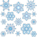 Outus 100 Pieces Snowflakes Cut-Outs Winter Theme Blue Cutouts with Glue Point Dots for Winter Holiday Classroom School Bulletin
