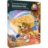 BBC Earth Excavate & Discover Gemstone Dig, Dig Up 9 Real Gemstones & Make Keychains, Rock Digging Excavation Kit, STEM Learning