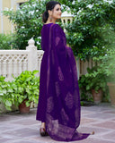 Gosriki Women'S Cotton Blend Solid Anarkali Kurta With Pant & Dupatta (Magic-Violet-Nw-Gs_Xl_Violet_X-Large),Violet,,B0CRL4T8KG