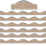 Ashley Productions Magnetic Scallop Border Burlap Scribble, 12 Feet Per Pack, 6 Packs