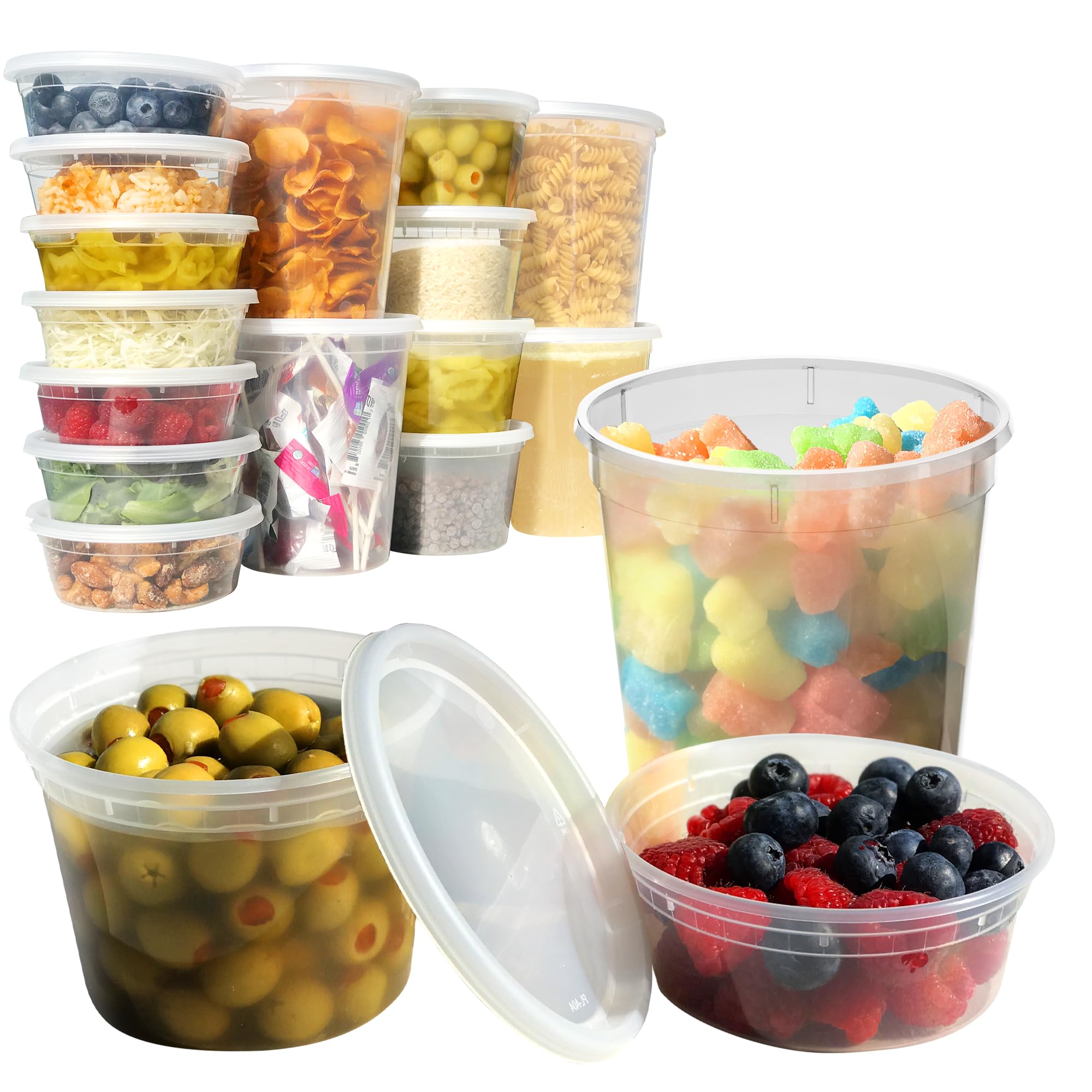 Healthy Packers Food Storage Containers with Airtight Lids - Clear Plastic Food Storage Jars - BPA Free| Leakproof - Microwaveab