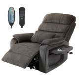 JIKFRIMA Power Lift Recliner Chair for Adults Elderly Chenille Lay Flat Recliners with Massage Heat, Extended Footrest, Wireless