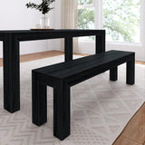Plank+Beam 60 Inch Dining Bench for Dining Room, Bench for 72 Inch Table Kitchen Dining Seat, Wooden Outdoor Bench, Solid Wood E
