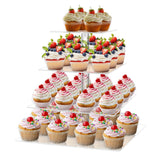 Cupcake Stand, Acrylic Cupcake Holder, Premium 4 Tier Square Cupcake Stand for Wedding Birthday Holidays, Cady Bar Party Decorat