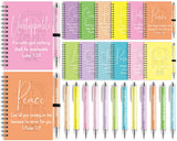 12 Set Christian Spiral Notebooks Bulk with Ballpoint Pen Christian Gifts Bulk Colorful Bible Verse Spiral Notebook Ballpoint Pe