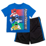 Power Rangers Toddler Boys TShirt and Mesh Shorts Outfit Set Blue/Black 3T