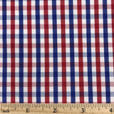 Red White and Blue Checkered Patriotic Fabric, for 4th of July Decor, Wreath, Independence Day Bunting, 57 Wide x 1 Yard Cut, Li