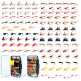M MAXIMUMCATCH Maxcatch 120 pcs Fly Fishing Flies Kit Handmade Assortment Dry/Wet Flies, Nymphs, Streamers with Fly Box Included