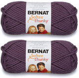 Bernat 2-Pack - Softee Chunky Yarn, Dark Mauve, Single Ball