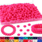 HHCFAST 270Pcs Lentil Silicone Beads for Pens, 12mm Silicone Spacer Beads for Keychain Making(Hot Pink)