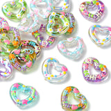 LiQunSweet 20 pcs Mixed Color Transparent Heart Theme Enamel Acrylic Beads Hollow Love Loose Spacer Beads for Bracelet Earring N