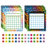 REGELETO 100 Pack Incentive Reward Chart for Kids, 2 Designs Incentive Behavior Chart with 2400 Star Stickers Kids Chore Sticker