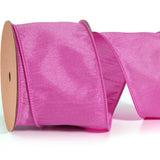 LaRibbons Hot Pink Ribbon Wired 2.5 Inch x 10 Yards Dupioni Spring Valentine's Day Ribbon with Wired Edge for Gift Wrapping, Flo