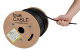 TRUE CABLE Cat6 Direct Burial Outdoor Bulk Ethernet Cable, Shielded F/UTP, 500ft, Black, 23AWG Solid Bare Copper, Heavy Duty Out