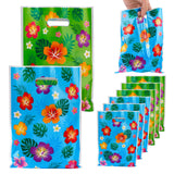 SAVITA 50pcs Goodie Bags, Hawaiian Tropical Summer Floral Gift Bags Luau Goody Party Favor Tiki Luau Theme Flower Candy Snack De