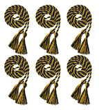 UIALECG 6 Pieces Graduation Cords,Black and Gold Honor Cords,68 Inch