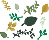 GREEN AND GOLD PAPER LEAVES