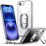 Shields Up for iPhone 17e Case for iPhone 16e Case with Stand, Phone Case Clear with Double Ring Holder [Adjustable & Foldable] 