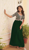 Wedani Georgette Anarkali Gown With Embroidered Top For Women (In Alpha S Regular Green),GREEN,S,Georgette,anarkali,