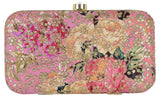 Tooba WomenS Clutch (Pink) (Pink Printed Sequins Aari 7X4)