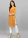 Wedani Women Crepe Printed Kurti (Krt482) (X-Large Yellow),Yellow,XL,Crepe,Straight,Kurti, kurta
