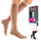 mediven Plus for Men & Women, 4050 mmHg Open Toe, Knee High Compression Stockings, V, Beige