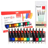 Isomars Canvaa Acrylic Paint Set With Round Brush Set For Artists
