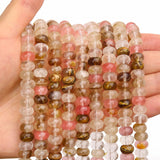 BONNY BOXX 1 Strand Natural 5 * 8mm Watermelon Rind Rondelle Beads, Natural Abacus Disk Stone Beads Loose Spacer Gemstone for DI