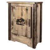 Montana Woodworks Homestead Collection Accent Cabinet With Laser Engraved Moose Design, Left Hinged, Stain & Clear, Stained & Cl