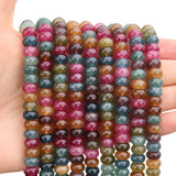 BONNY BOXX 1 Strand Natural 5 * 8mm Colorful Tourmaline Rondelle Beads, Abacus Disk Loose Gemstone Spacer Beads for DIY Bracelet