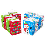 American Greetings 13 Large Christmas Gift Bags, Santa, Snowman, Snowflakes and Merry Christmas (12 Bags)