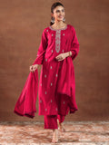 Libas Women'S Silk Blend Kurta Set (Gs1029 Red M