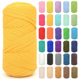 Tshirt Yarn for Crocheting,Golden Yellow T Shirt Chunky Elastic Fabric Thick T-Shirt Crochet Yarn for Beginners Crocheting Hand 