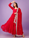 Wedani Georgette Sequins Work Anarkali Kurta Set For Women (In Alpha 2Xl Regular Pink),PINK,2XL,Georgette,Anarkali,