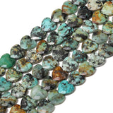 Nitopupu 22pcs Faceted Heart Stone Beads Natural African Turquoise Bead 8mm Crystals and Healing Stones for Jewelry Making Suppl