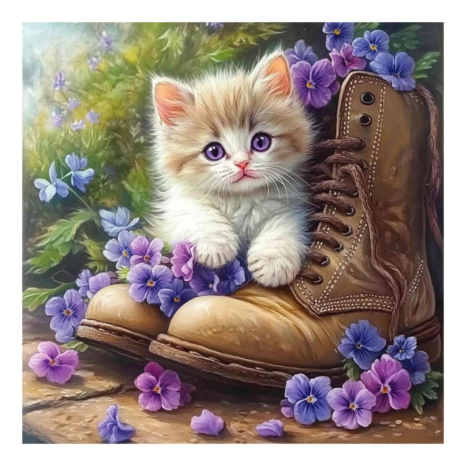 SJUTOUCI Diamond Art Painting Kits for Adults, Cat Diamond Art Kits for Beginners, 5D DIY Full Drill Gem Craft for Home Decor Gi