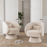 Nolohoo Swivel Barrel Chair Set of 2, Upholstered Swivel Cuddle Accent Chairs for Living Room, Comfy 360 Degree Modern Small Rou