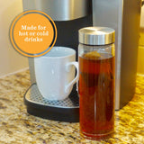 Juice Bottles - 4 Pack Wide Mouth Glass Bottles with Lids - for Juicing, Smoothies, Infused Water, Beverage Storage - 16oz, BPA