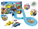 Carrera First PAW Patrol - On The Double Slot Car Race Track - Includes 2 Cars: Chase and Rubble - Battery-Powered Beginner Raci