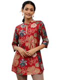 Libas Women'S Silk Blend Printed Straight Kurtis (58159O_Pink
