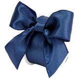 LIZLOVESS Navy Blue Satin Wired Ribbon 2.5 x 25 Yd Wire Edge Decorative Ribbon for Wreaths Supplies, Crafts, Gift Wrapping, 4 th