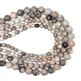 Malahill Gemstone Beads for Jewelry Making, Sold per Bag 5 Strands Inside, Grey Picasso Jasper 6mm
