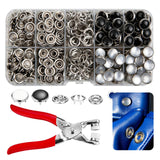 NXTOV 400Pcs Pearl Snaps Button Kit with Fastener Pliers - 10 mm Snap Fasteners Press Tool for DIY Clothing, Hats, Sewing Crafts