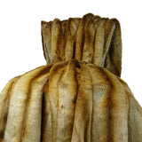 Plutus Brands Sheared Faux Throw Pillow, 60 X 84, Gold/Beige/Brown