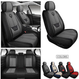 LINGVIDO Leather Car Seat Covers, Breathable Automotive Cover Cushion Accessories for Cars & SUV Truck Universal Fit Set (Grey F