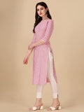 Wedani Women'S Cotton Round Neck Casual Wear Straight Kurta (Krt506) Dark Pink,Dark Pink,S,Cotton,A-Line,